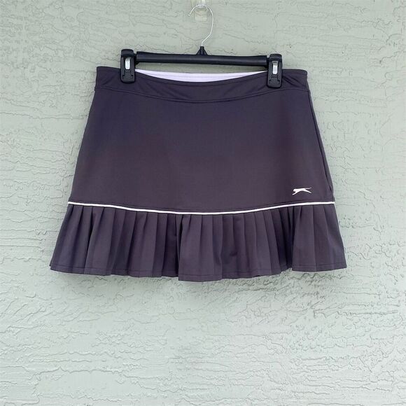 Slazenger Women's Pleated Golf Skort Black Size M with Pockets Length 15 Inches - Picture 1 of 8